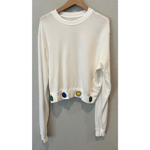 LAUREN MOSHI Spalding Hello Moshi Pullover In Milk Size Large - Picture 4 of 10